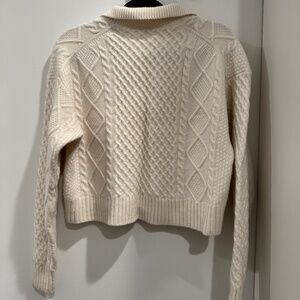 Sunday Best Cable Knit Cream Cropped Sweater